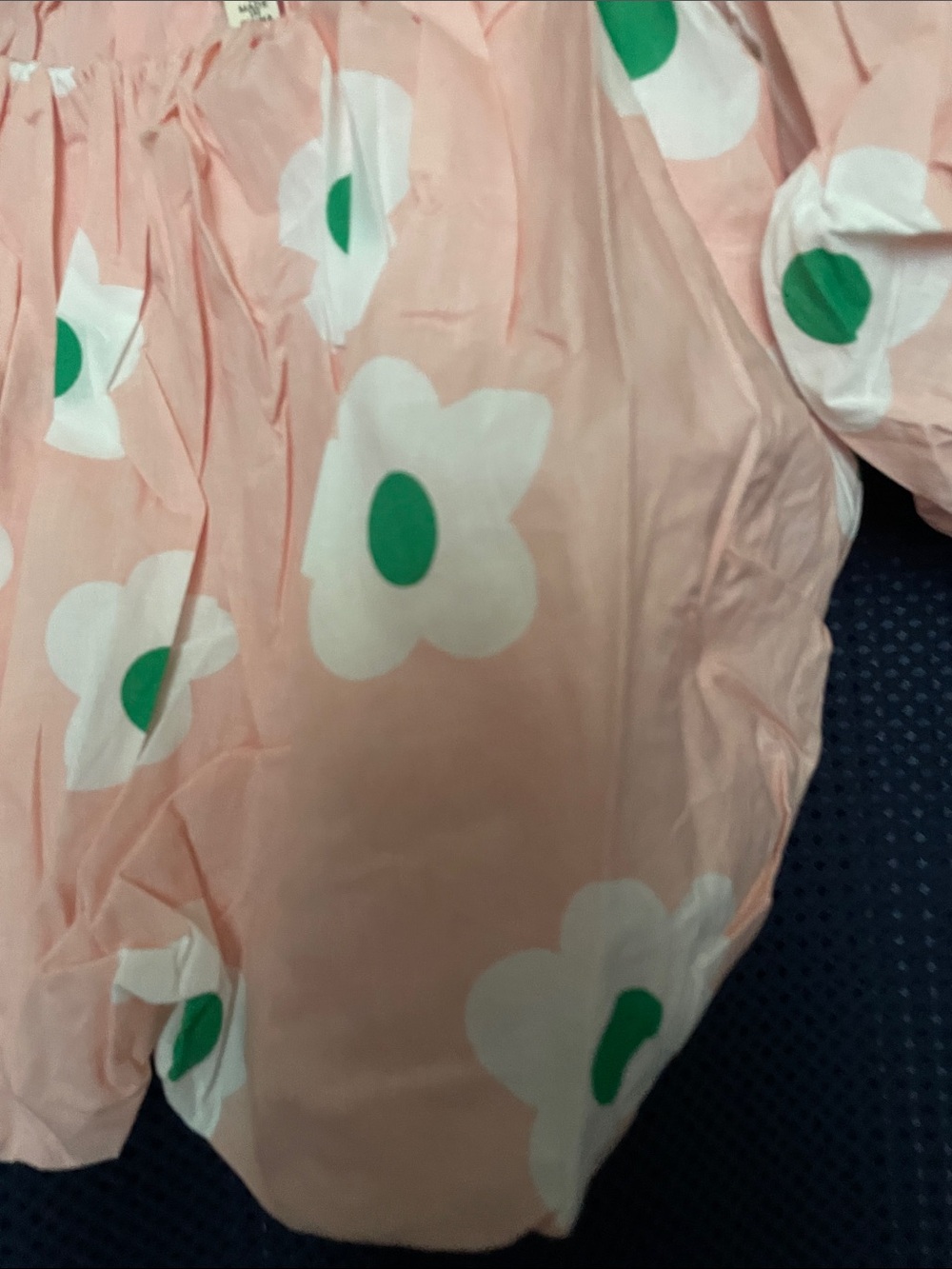 Peach Floral Puff-Sleeve Crop Top - Picture 15 of 16